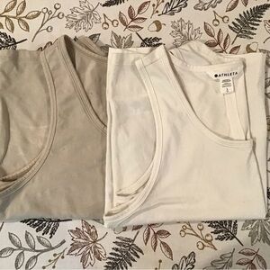 Athleta White and Cream Tank Tops (2)